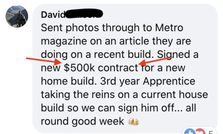 Builder win shared in The Professional Builder community