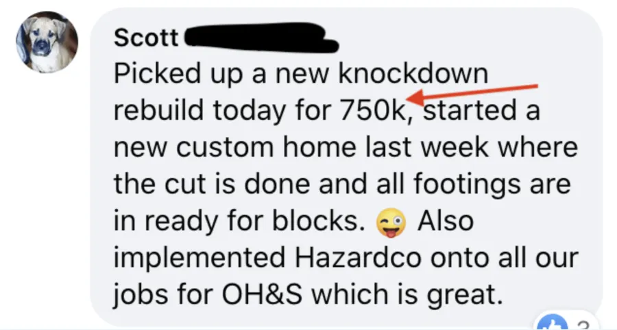 Builder win shared in The Professional Builder community