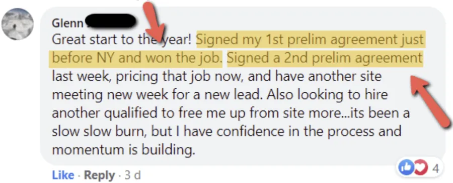 Builder win shared in The Professional Builder community