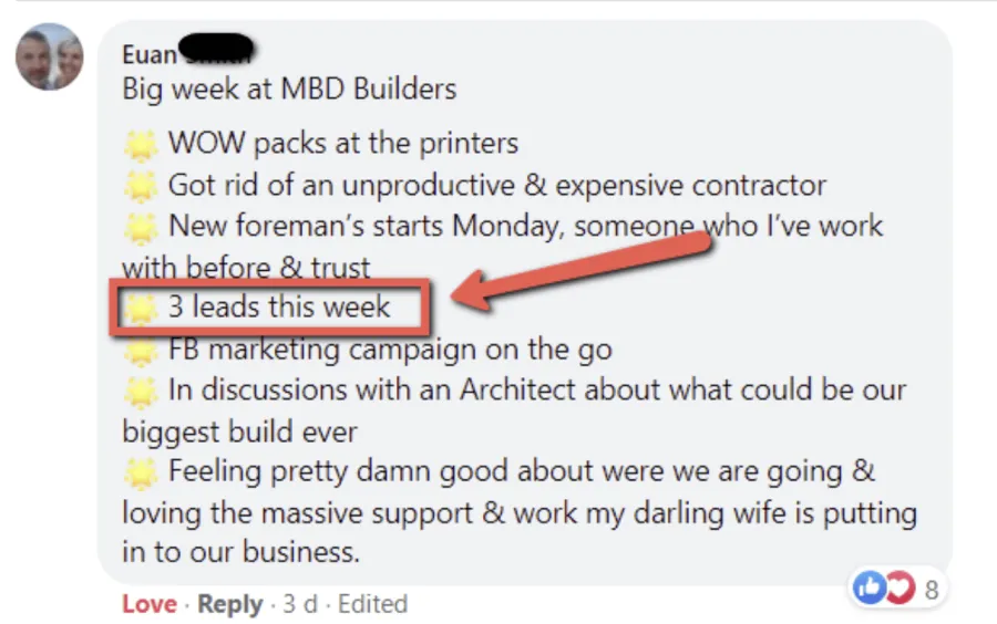 Builder win shared in The Professional Builder community